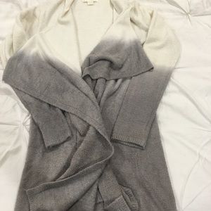 Barefoot Dreams S/M white/grey wrap cardigan